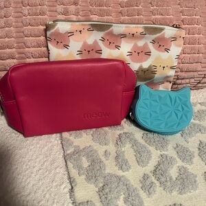 Cat-Themed Cosmetic Bag Set